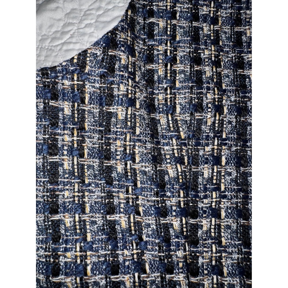 J.Crew Womens Navy Blue Black Tweed Sleeveless Shift Dress Size 2 Round Neck - Picture 9 of 9